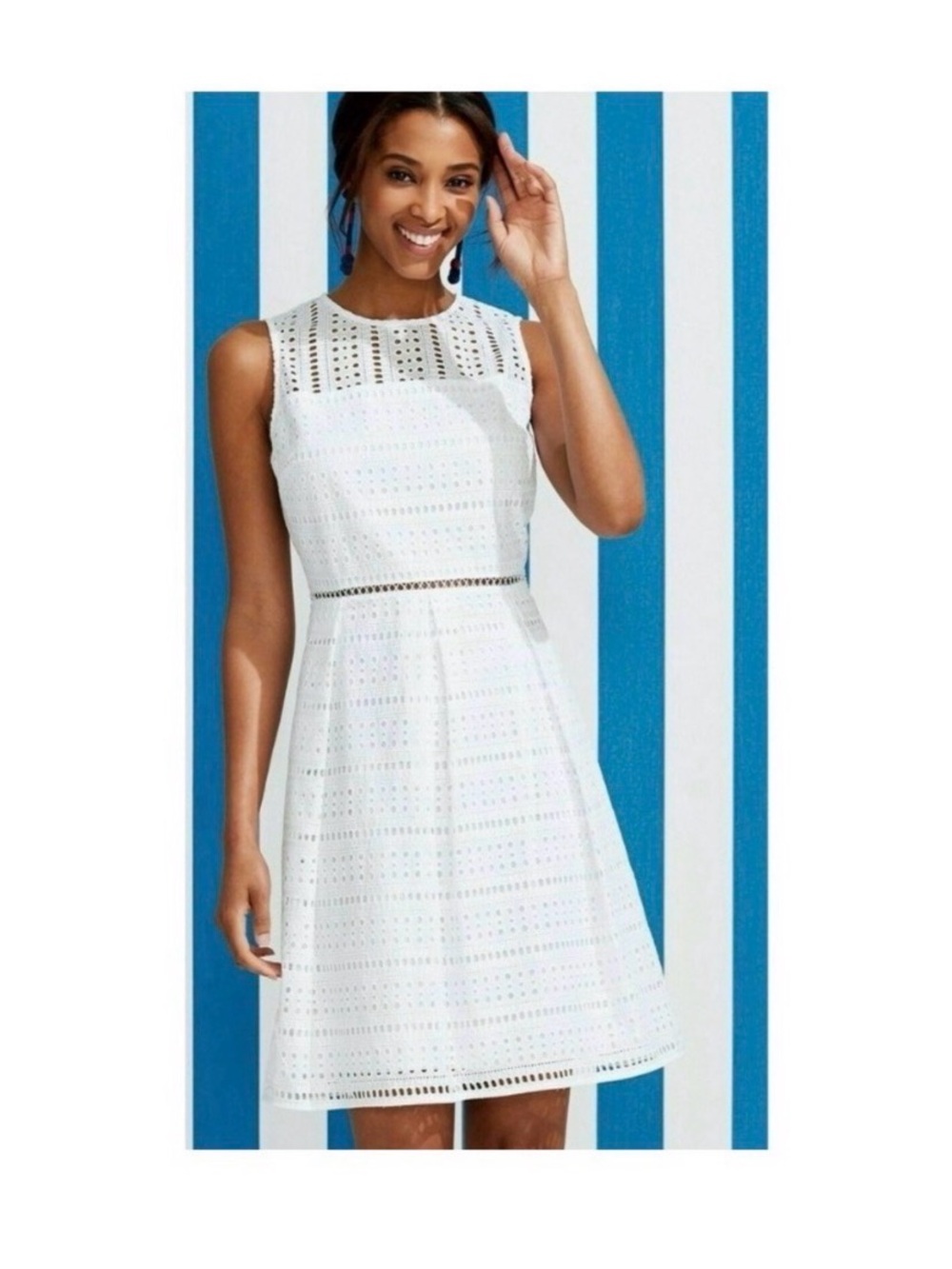 VINEYARD VINES White Eyelet Fit and Flare Dress Size 16. OBO!!!!! - Picture 3 of 9